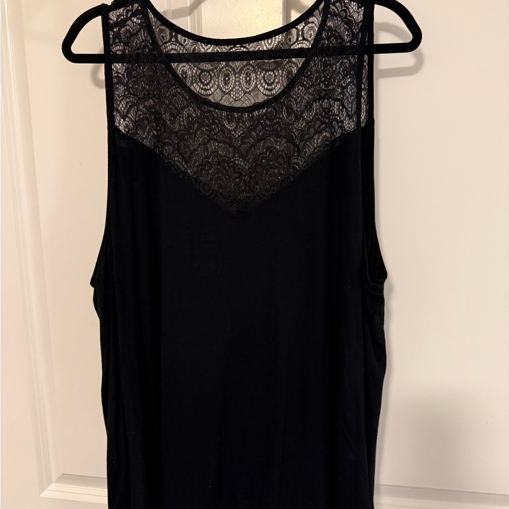 Torrid Black Lace Yoke Tank Top